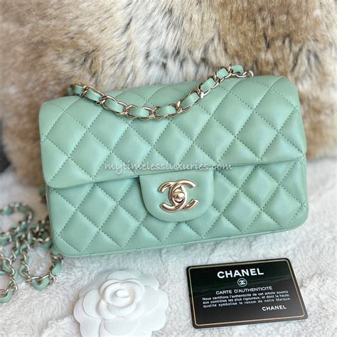 green chanel tote bag|mint green chanel bag.